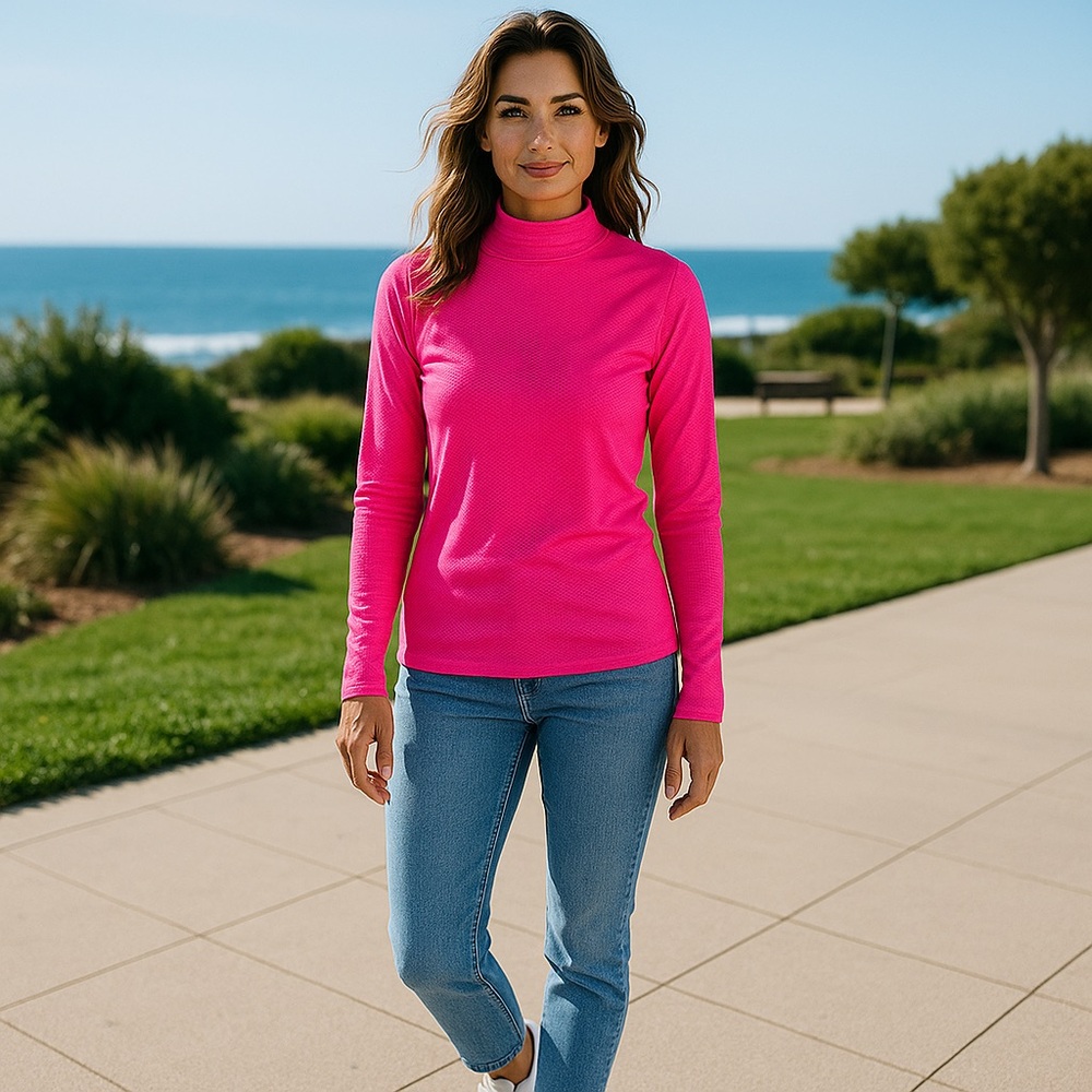 Xersion Vibrant Pink Striped Athletic‎ Top